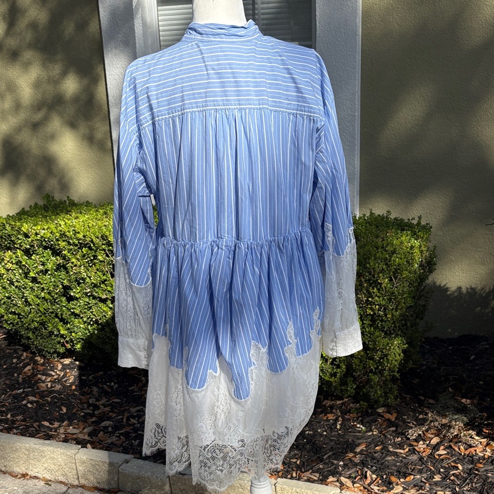Anthropologie Maeve V-Neck Ombre Lace Mini Shirt Dress NWOT - Picture 9 of 17